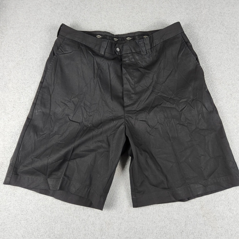 Callaway Collection Shorts Mens 38 Black Flat Front Cotton Stretch 9" Inseam